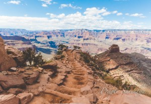 A view of the South Kaibab trail heading to the Cedar Ridge Point